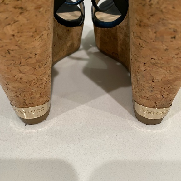 Jimmy Choo Black Leather Wedges - Picture 6 of 6